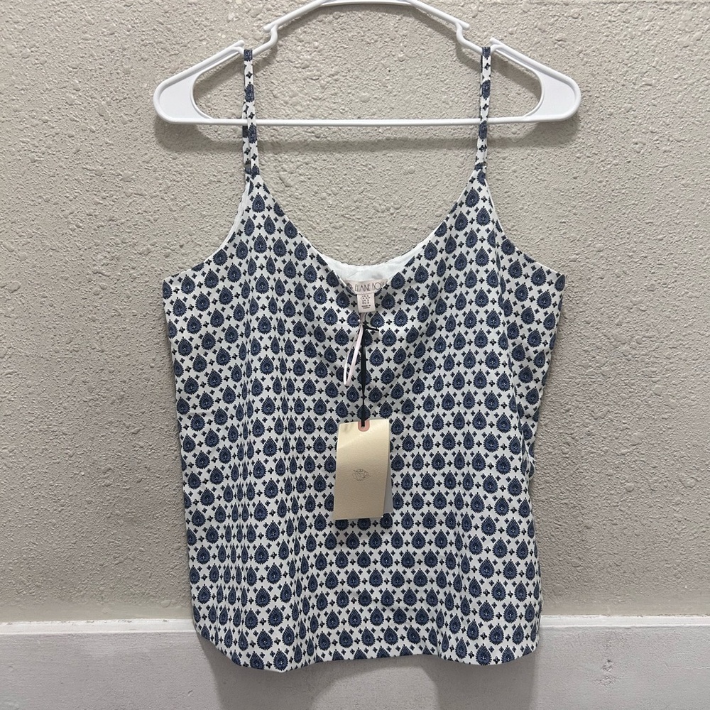 Eliane Rose Blue and White Patterned Tank Top NWT Small